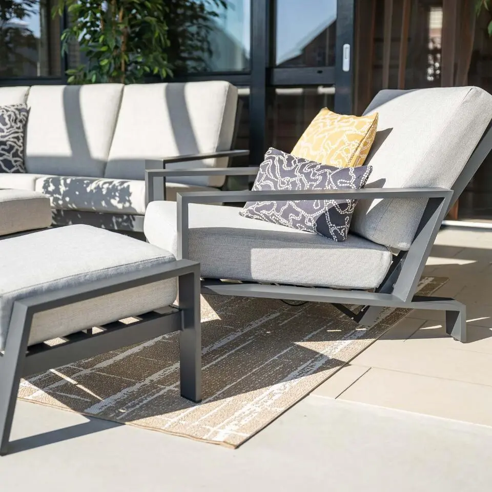 Garden Impressions Coba loungestoel verst.  voetenbank - valley sand