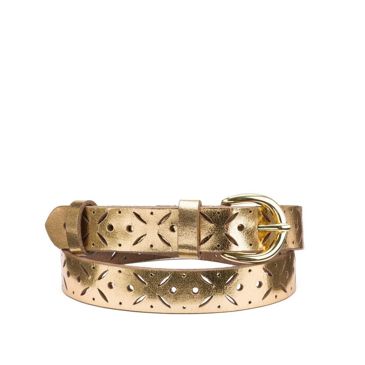 Ceinture en cuir perforé