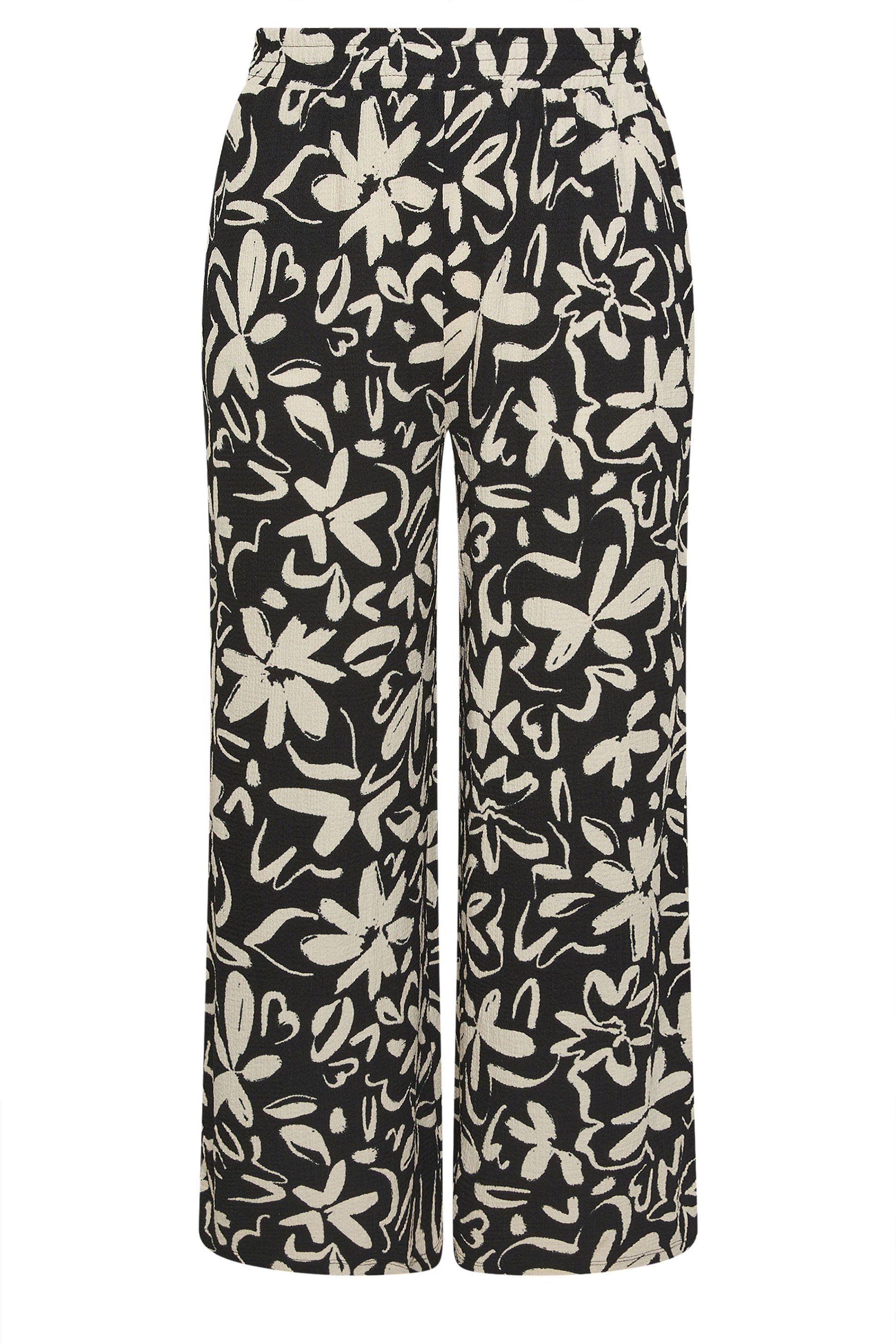 Yours Floral Textured Trousers