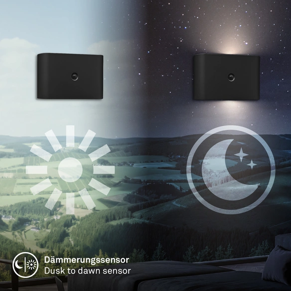 Leuchte, LED Akku Wandleuchte, 3 W, matt-schwarz