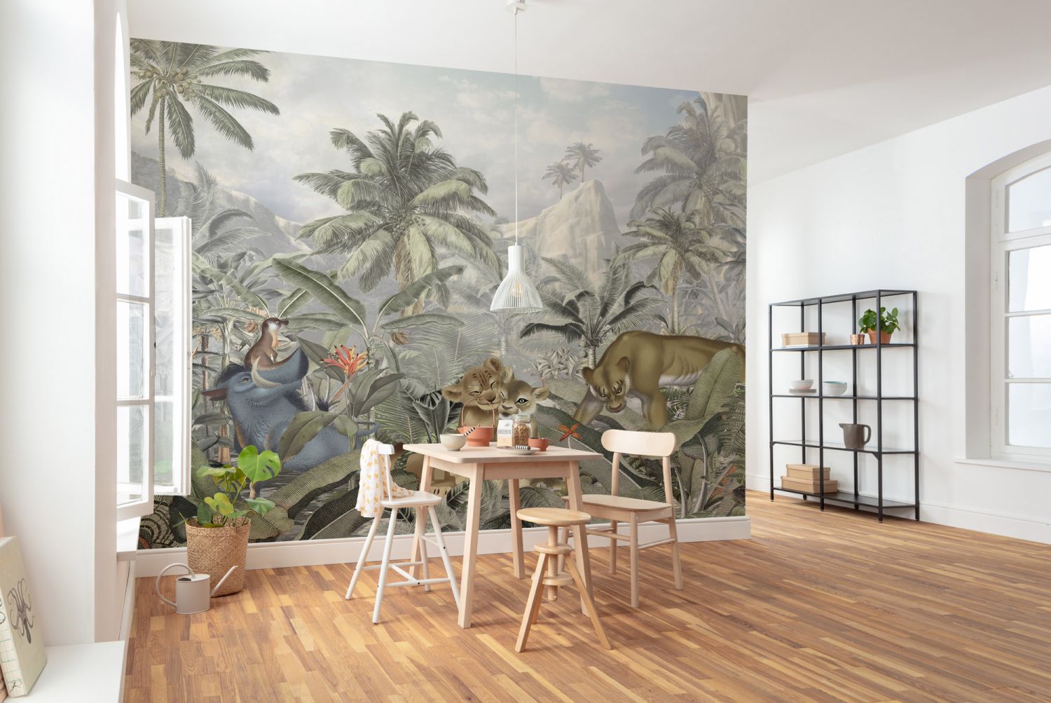 Sanders & Sanders fotobehang lion king groen - 300 x 280 cm - 611652