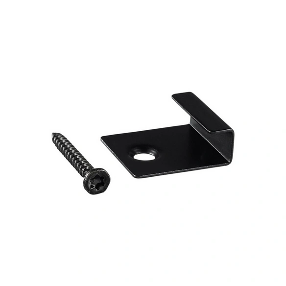 Clip, schwarz, Edelstahl, 25 Stück, inkl. Schrauben
