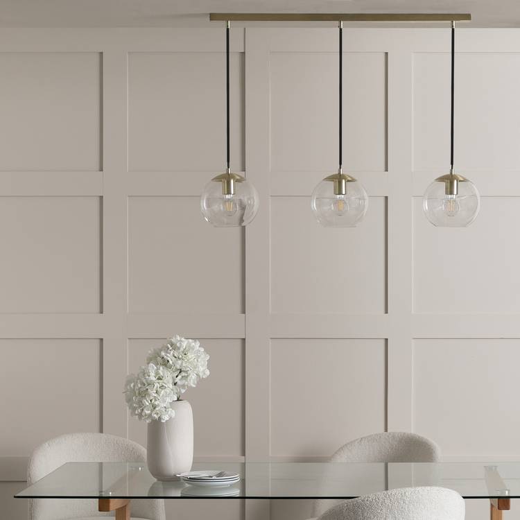 Habitat Coleman 3 Light Pendant Light - Brass