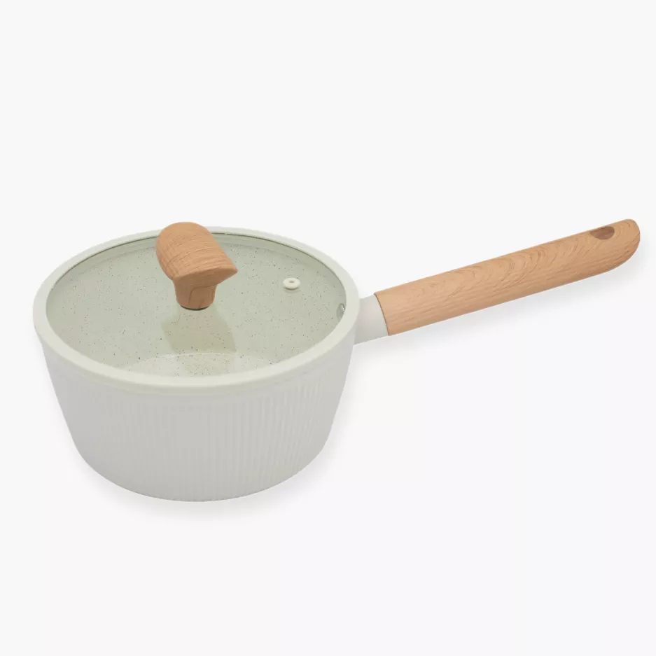 Rondel z pokrywką DUKA GRAN 1600 ml beżowy szary aluminiowy