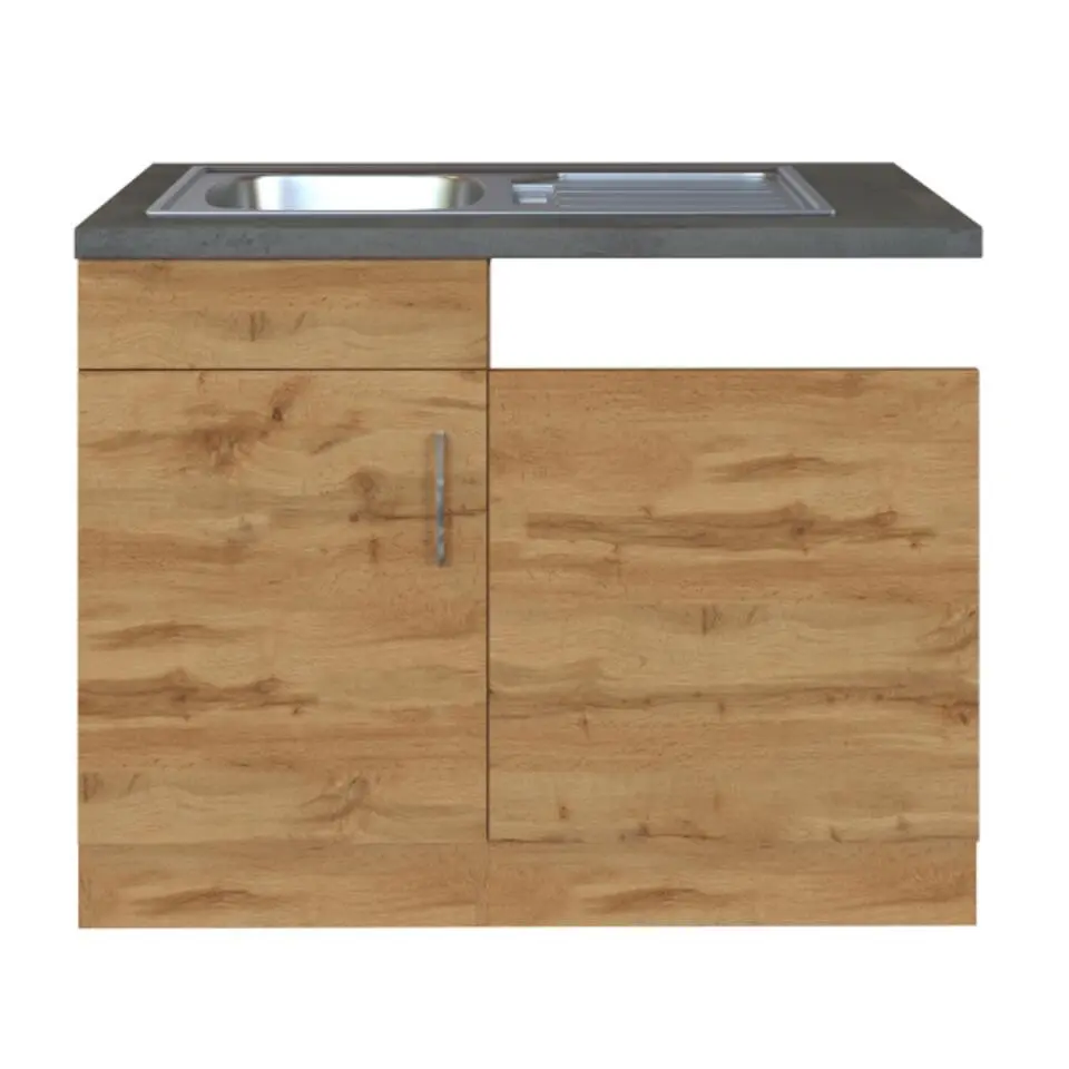 Gootsteenkast Sorrella 110cm voor vaatwasser 1 deur - eik/beton