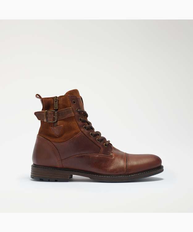 Call Brown - Casual Buckle Detail Ankle Boots