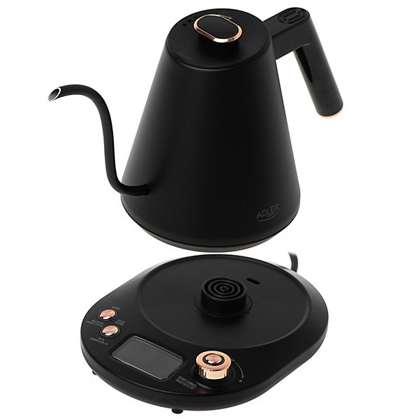 Bouilloire électrique Adler AD 1349 à bec long 1,0L, base rotative 360 degrés