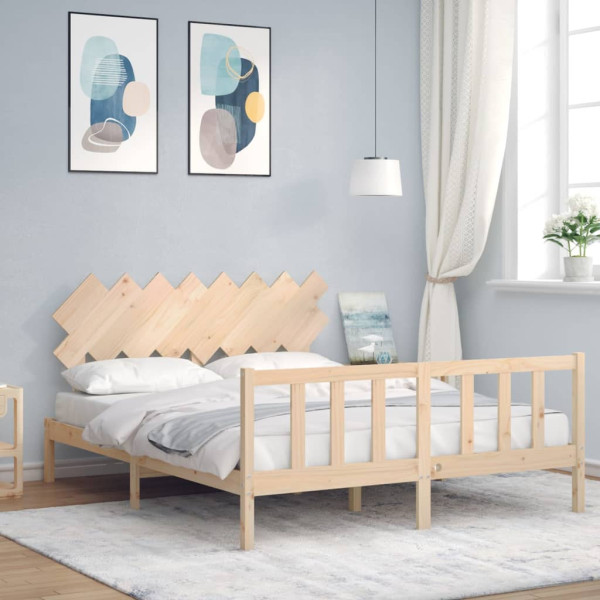 Łóżko Drewniane Rama Łóżka Sofa Brązowe Do Sypialni Pokoju 160x200 cm
