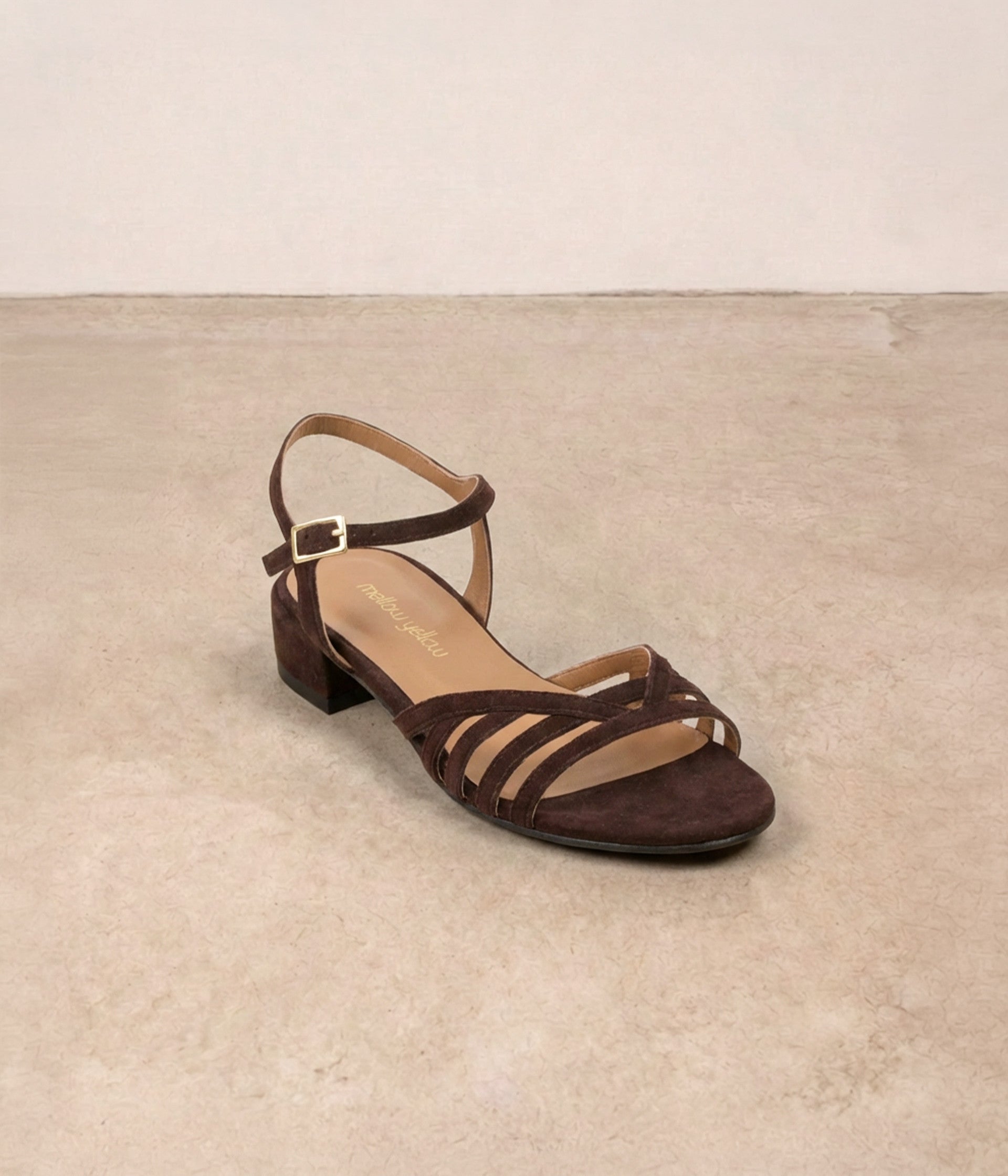Sandales velours chocolat Polly