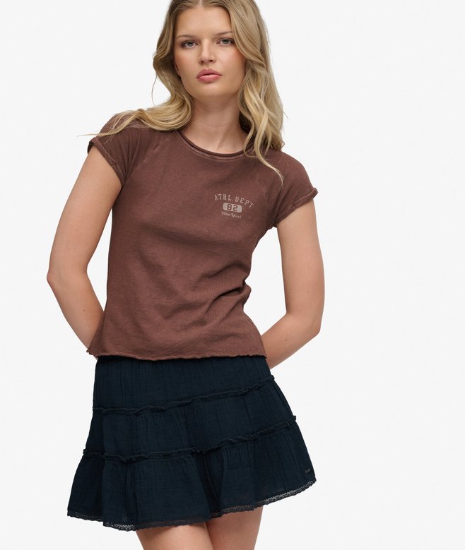 Cheesecloth Tiered Mini Skirt