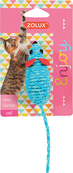 Jouet pour chat souris coloré en élastique Zolux