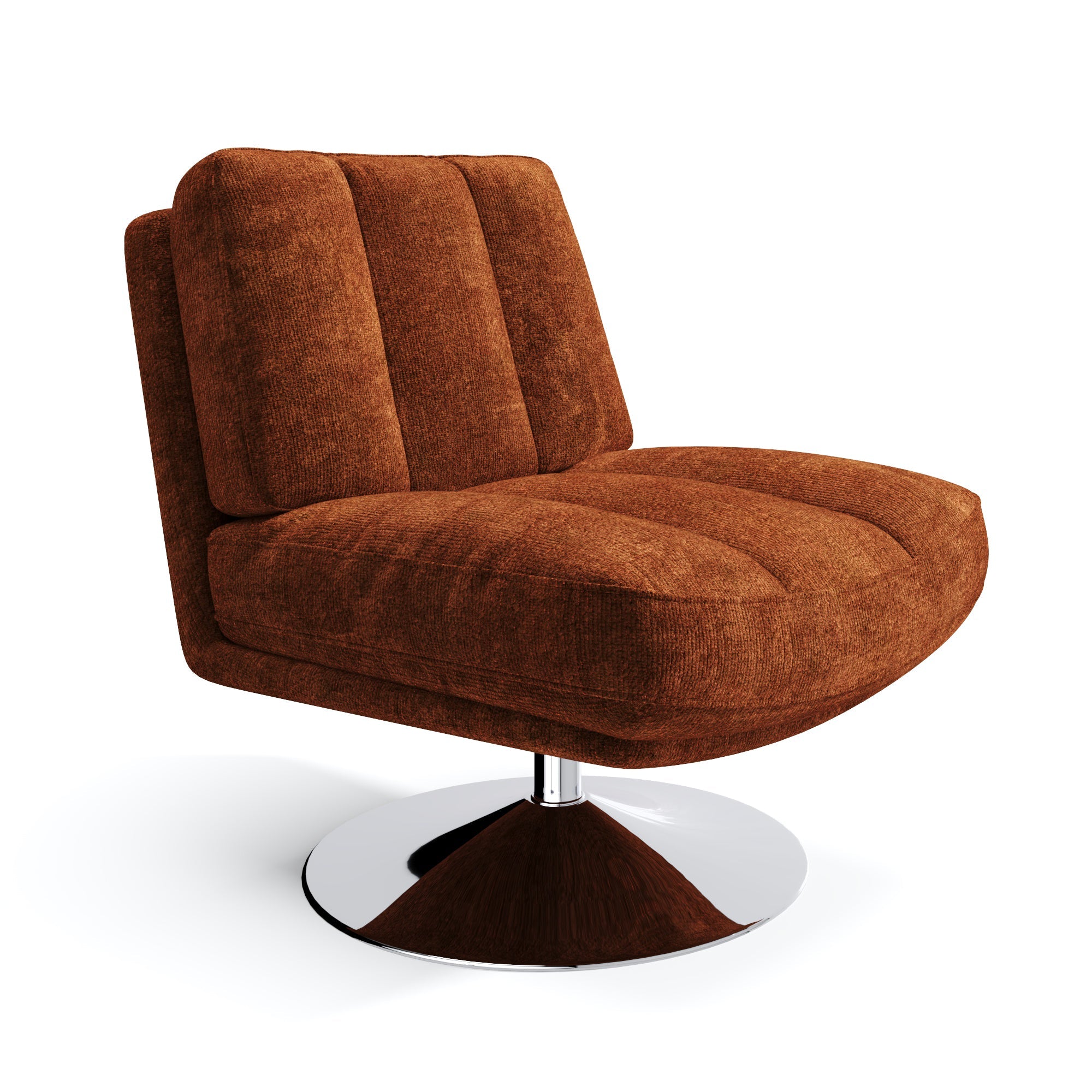 Sia Home - Fauteuil TIMELESS - Fluweel met structuur - Terracotta - 60.5cm