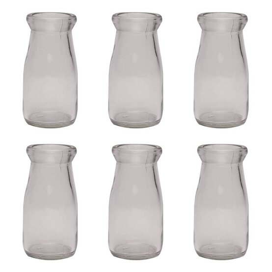 Glass Milk Bottle 100ml 6 Pack