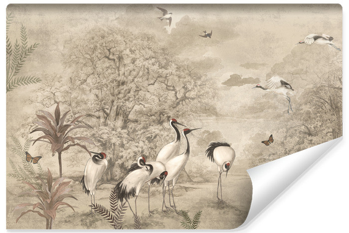 Fototapeta Żurawie w stylu retro 90x60cm