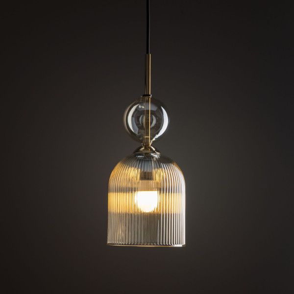 Lampa Wisząca Tk Lighting Sophia Koniakowy Ryflowany Klosz 1Xe14