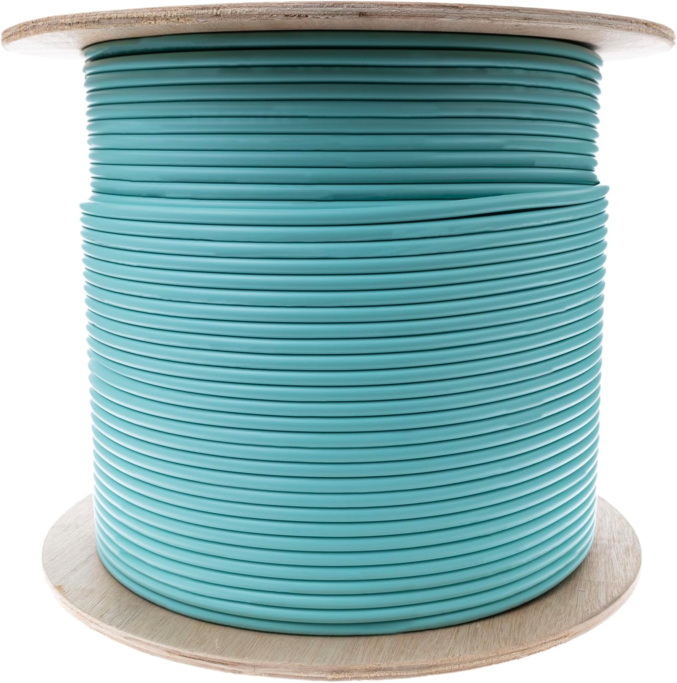 CableWholesale 500ft Aqua Armored 6 Strand Fiber Optic Cable  Multimode OM3 50/125 Micron  Corning ClearCurve  Plenum Rated  High-Speed 10Gbit  Indoor Safe - Networking Spool