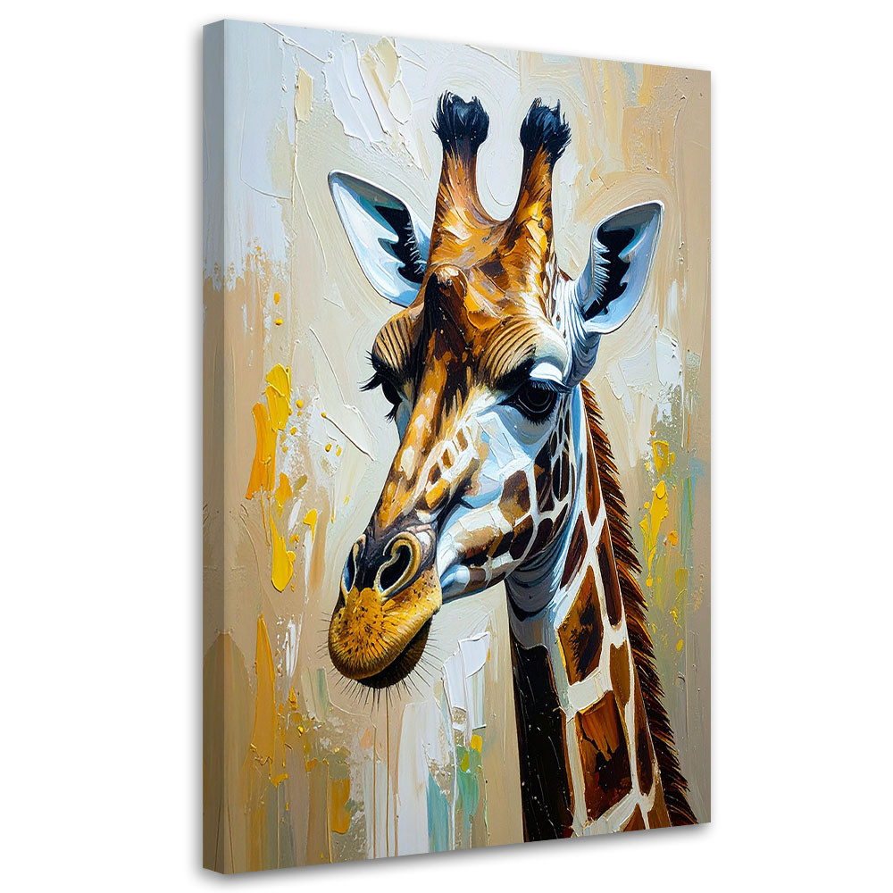 Feeby Obraz nowoczesny do salonu, Żyrafa imitacja farby olejnej 40x60