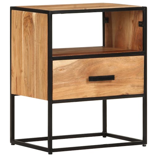 NNEVL Bed Cabinet 40x30x50 cm Solid Acacia Wood