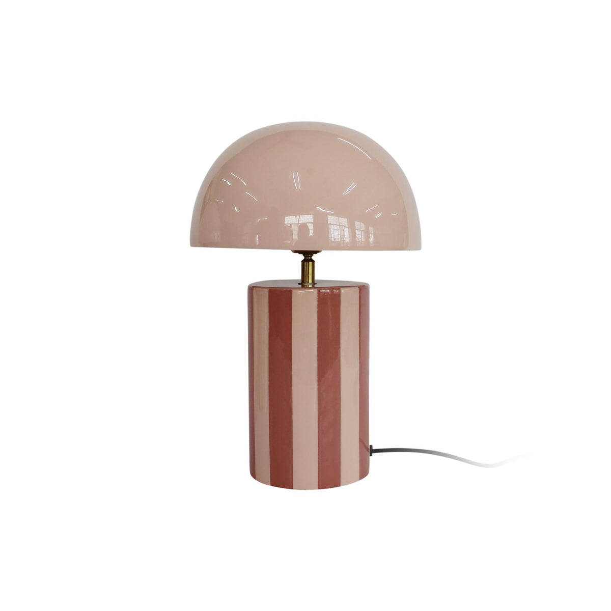 Leitmotiv tafellamp Rayado - roze - 25x25x34cm - Paddenstoellamp