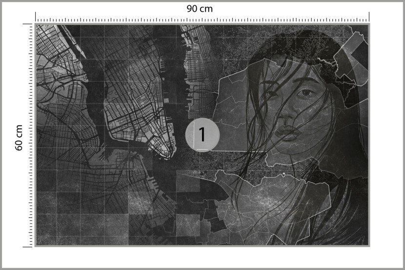 Fototapeta Portret Na Tle Mapy 90x60cm