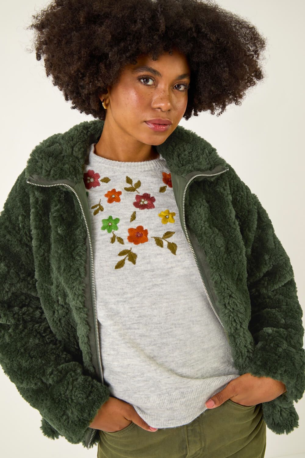 Roman Teddy Borg Bomber Coat