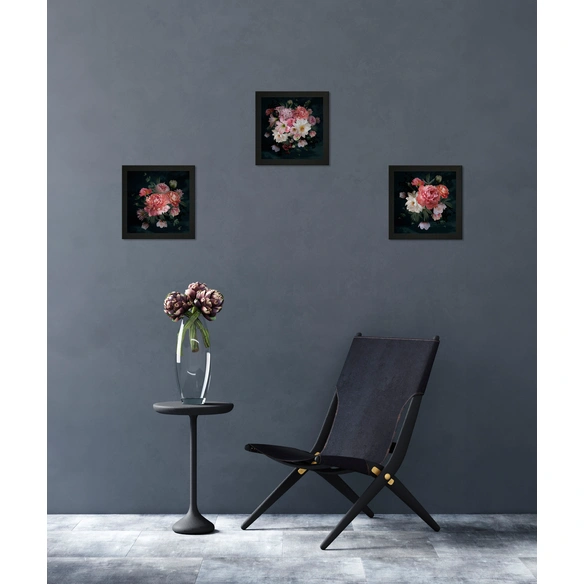 Gerahmtes Bild, ca. 23x23cm, 3er Set 30, schwarz