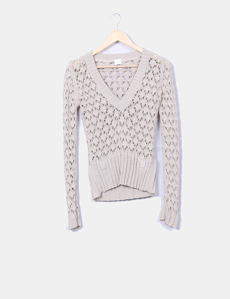 Camaïeu Beige die-cut knitted sweater