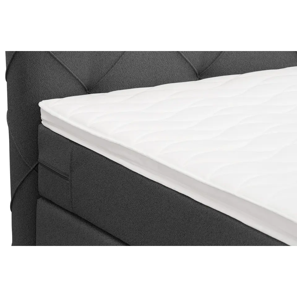 Boxspring Liv geruit - antraciet - 90x200 cm - vierkante poot