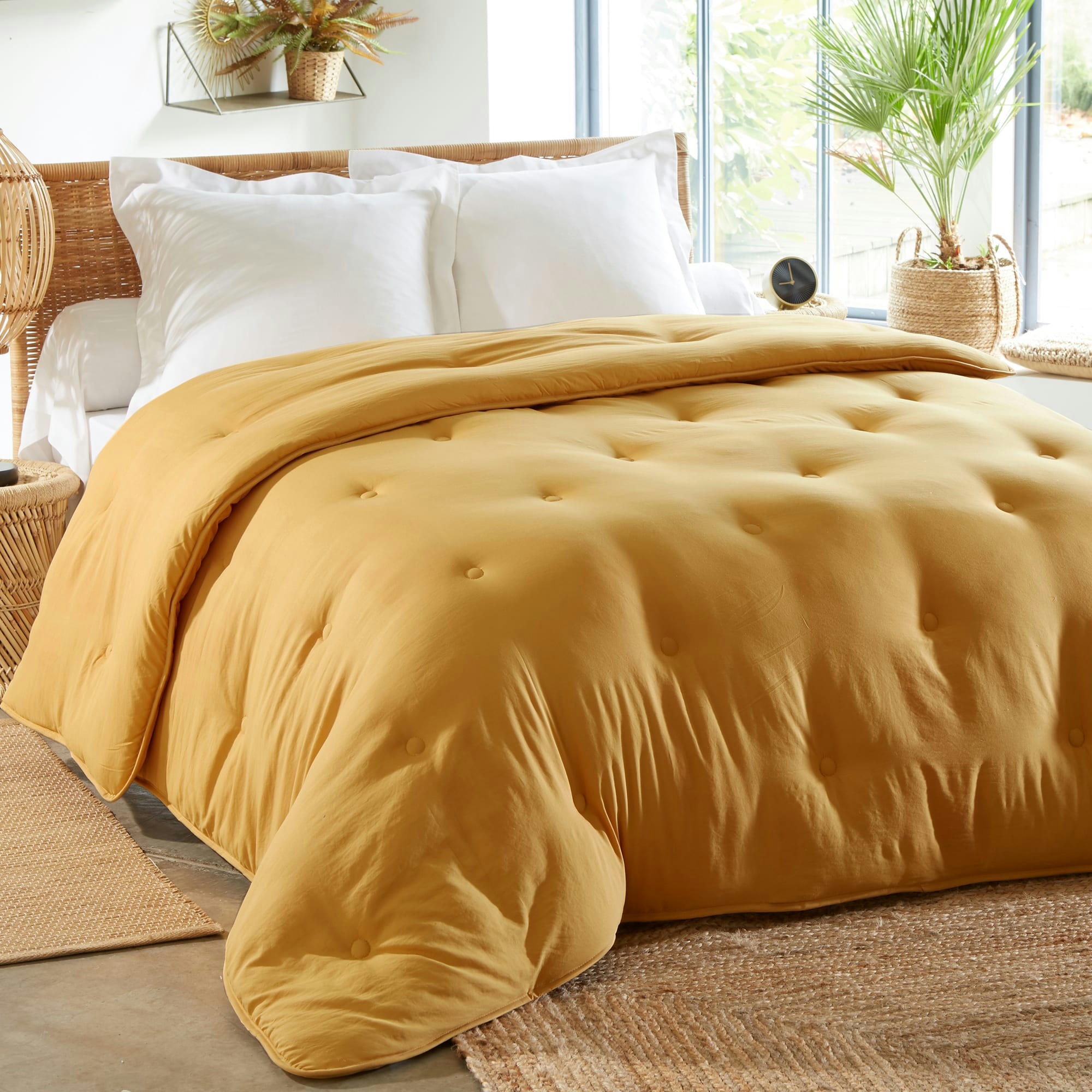 ZEPHYR - Couette 140x200 jaune en polyester 400 g/m²