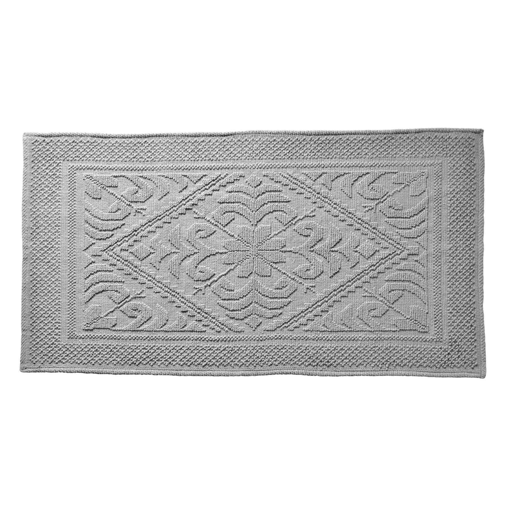 HELIOS - Tapis de bain 60x120 gris en coton