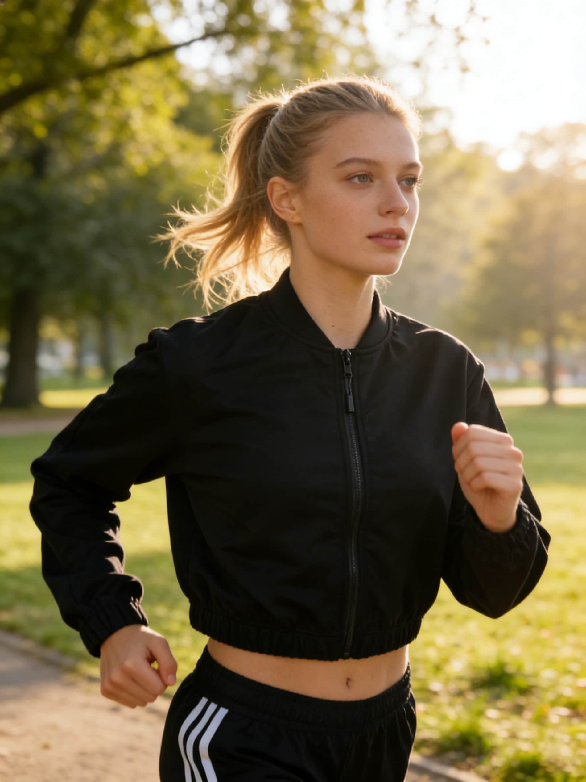 Krótka bluza sportowa z zamkiem