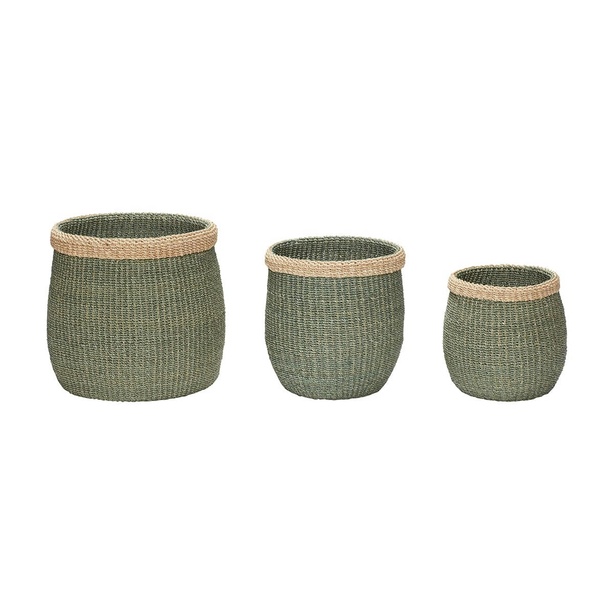 MOSS - Panier en abaca vert (x3)