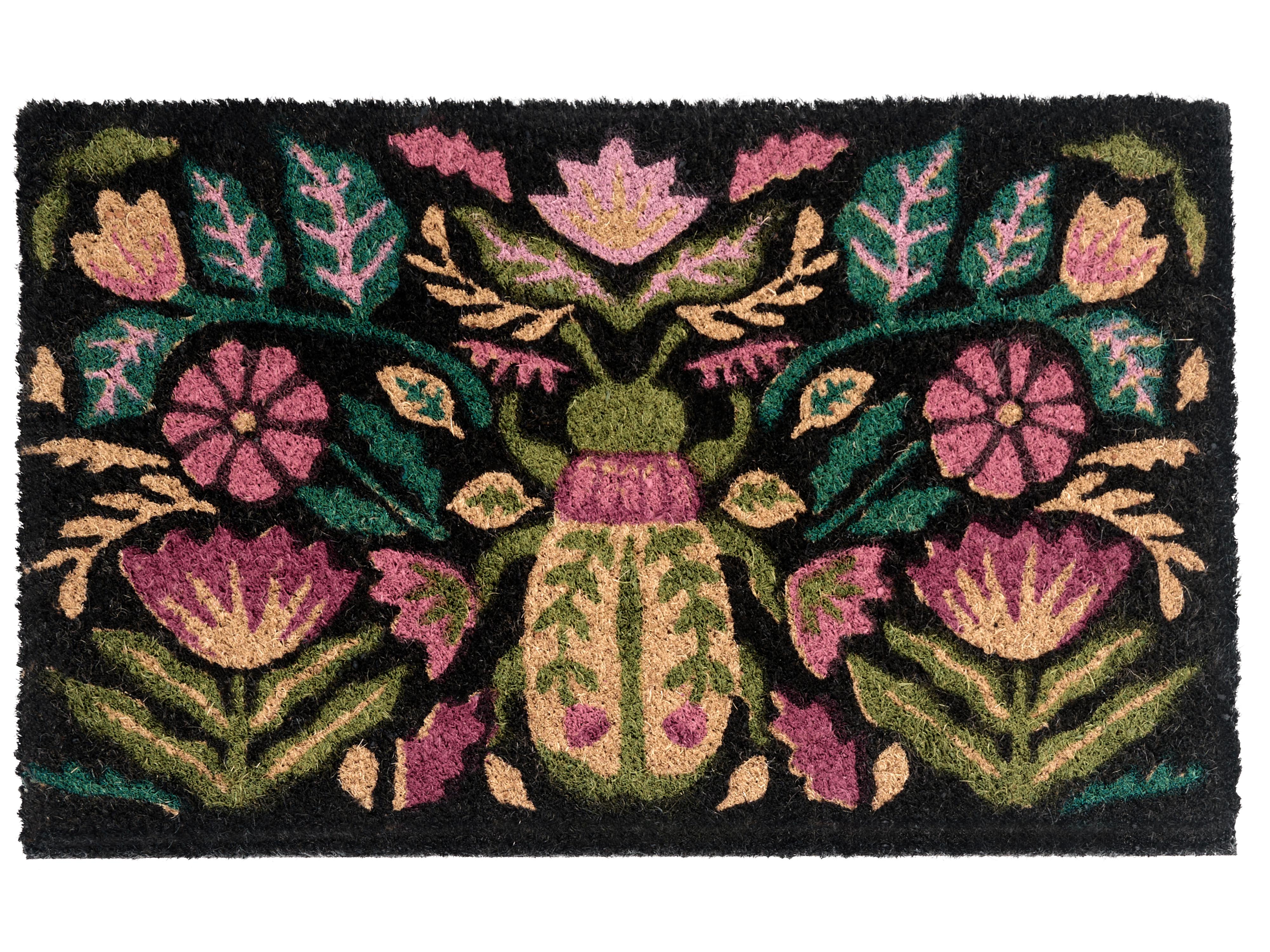 Doormat SELAWIK Multicolour 40 x 60 cm Flower Coir