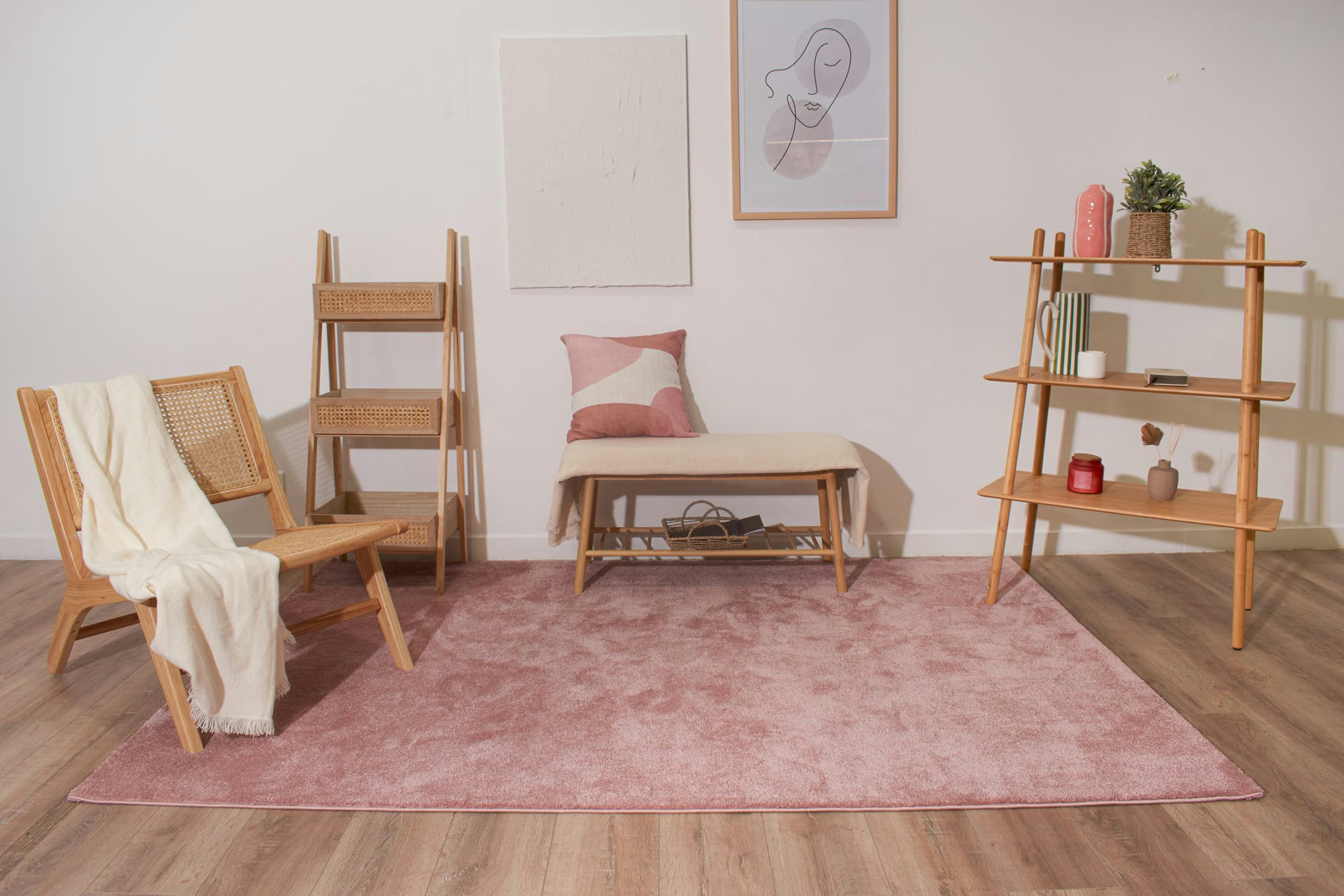 MEMPHIS - Tapis uni à poils ras - rose - 160x230 cm