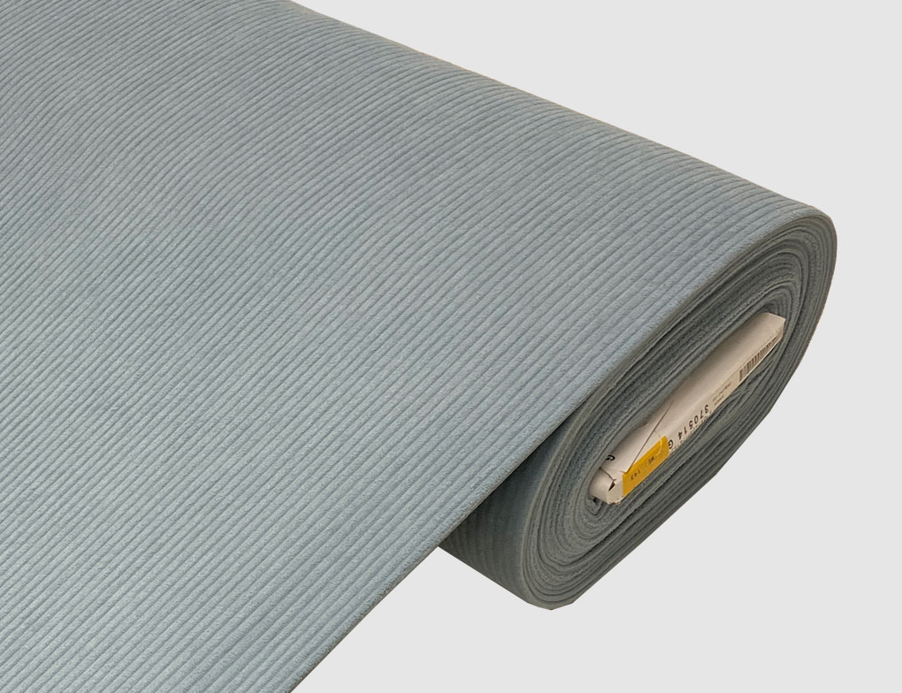 Cordstoff Uni Hellblau