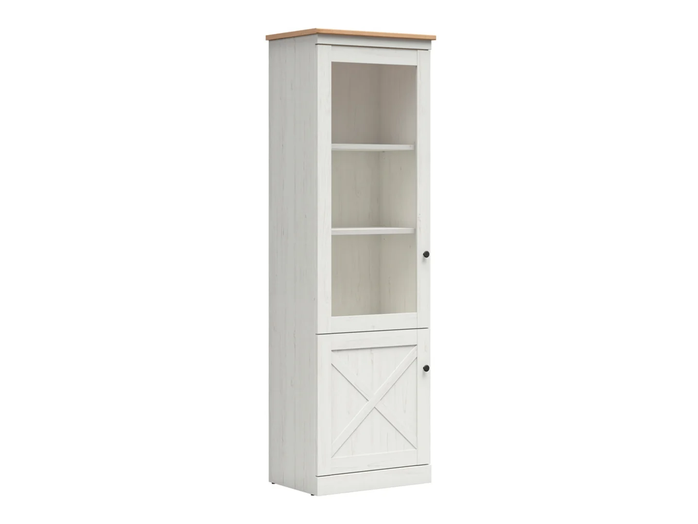 Witryna Frija 63 cm z 2 drzwiami sosna andersen biała