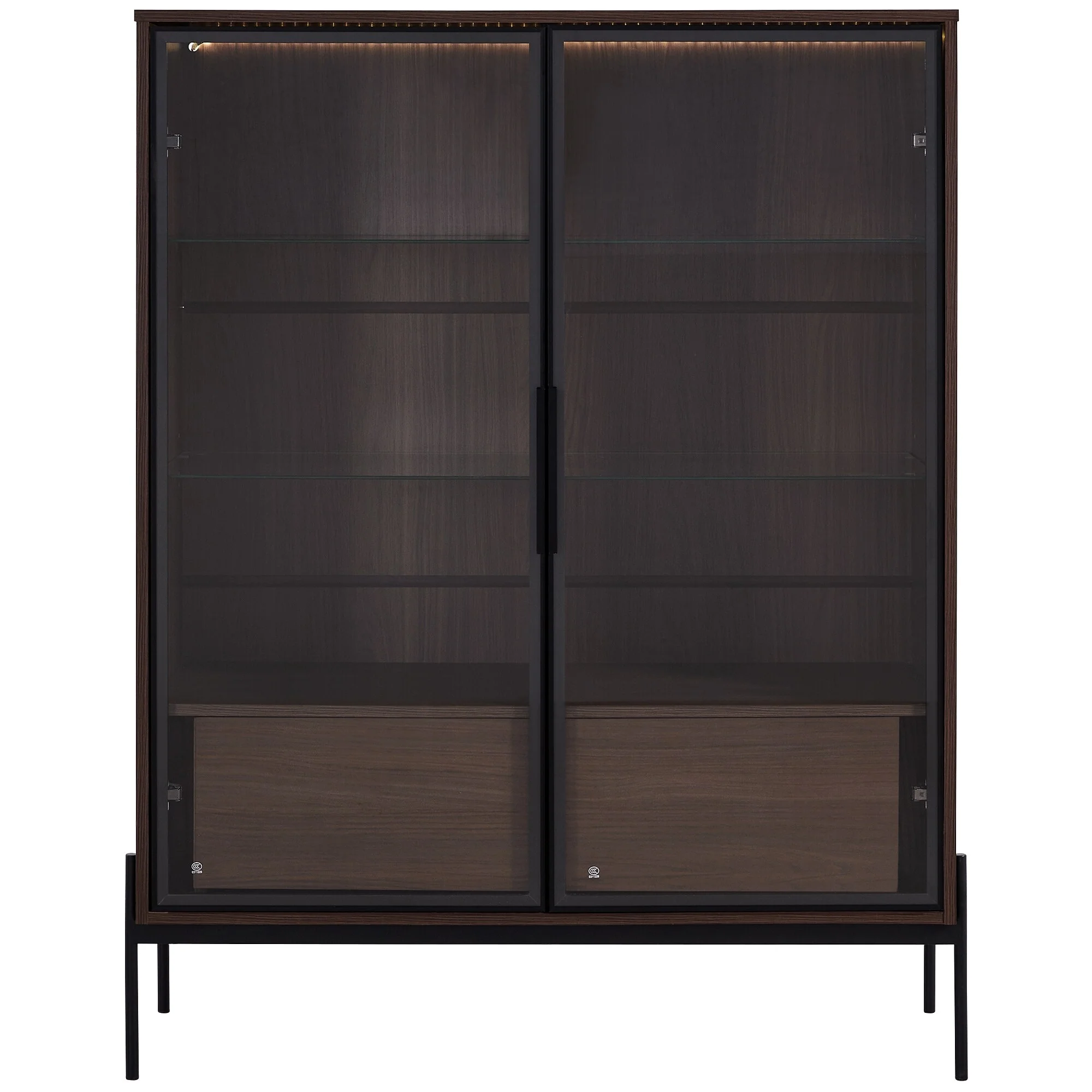 51.2'' Tall Lighted Display Cabinet with Tempered Glass Door