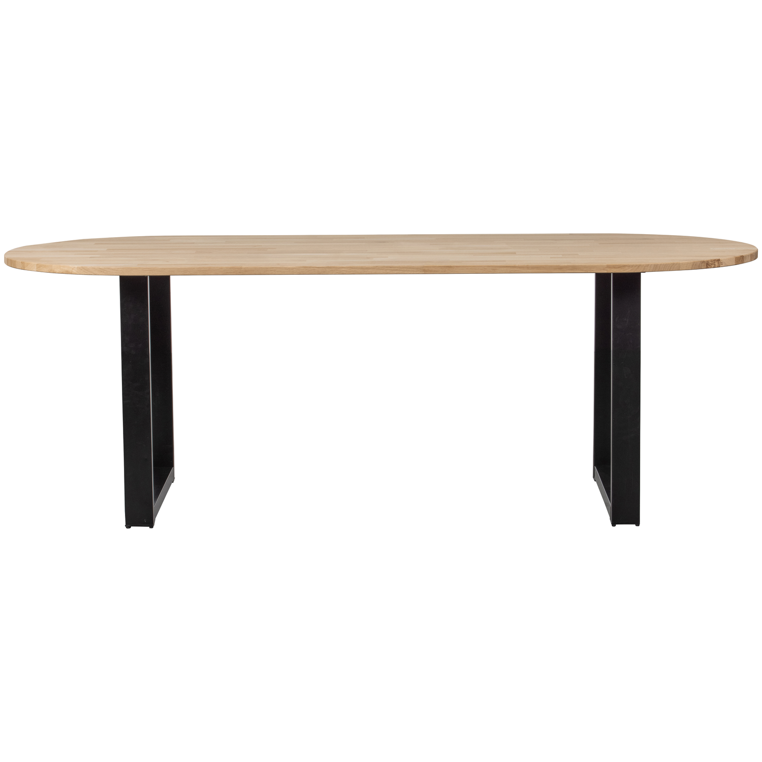 WOOOD tafel ovaal met u-poot Tablo - Eiken/Metaal - 75x220x90
