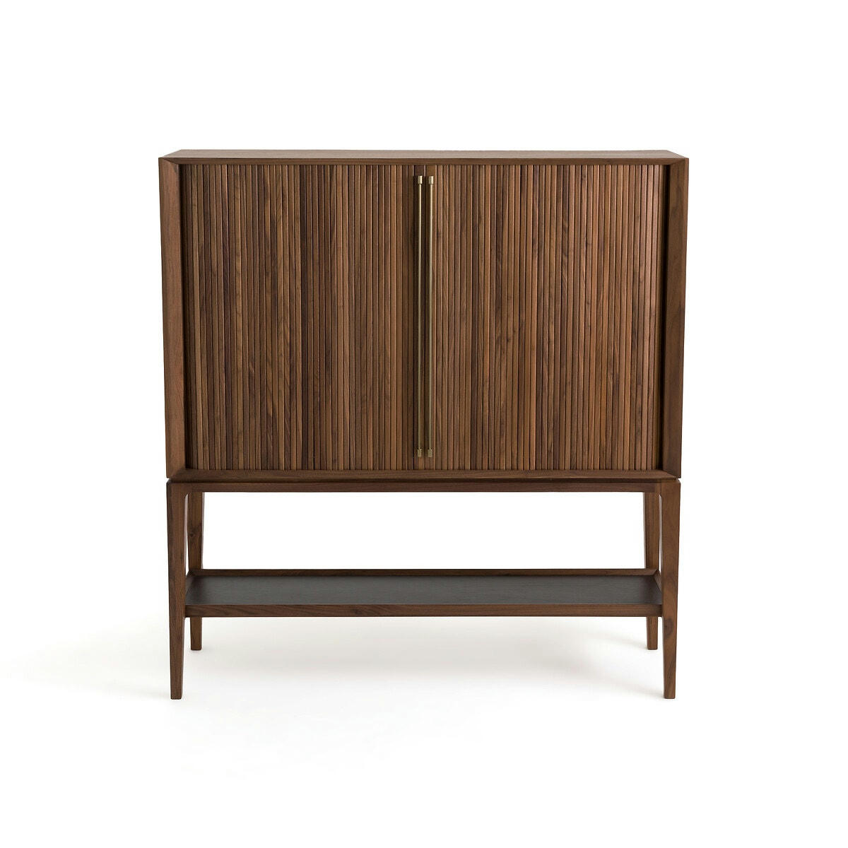 Buffet haut/bar noyer et cuir, Liamca