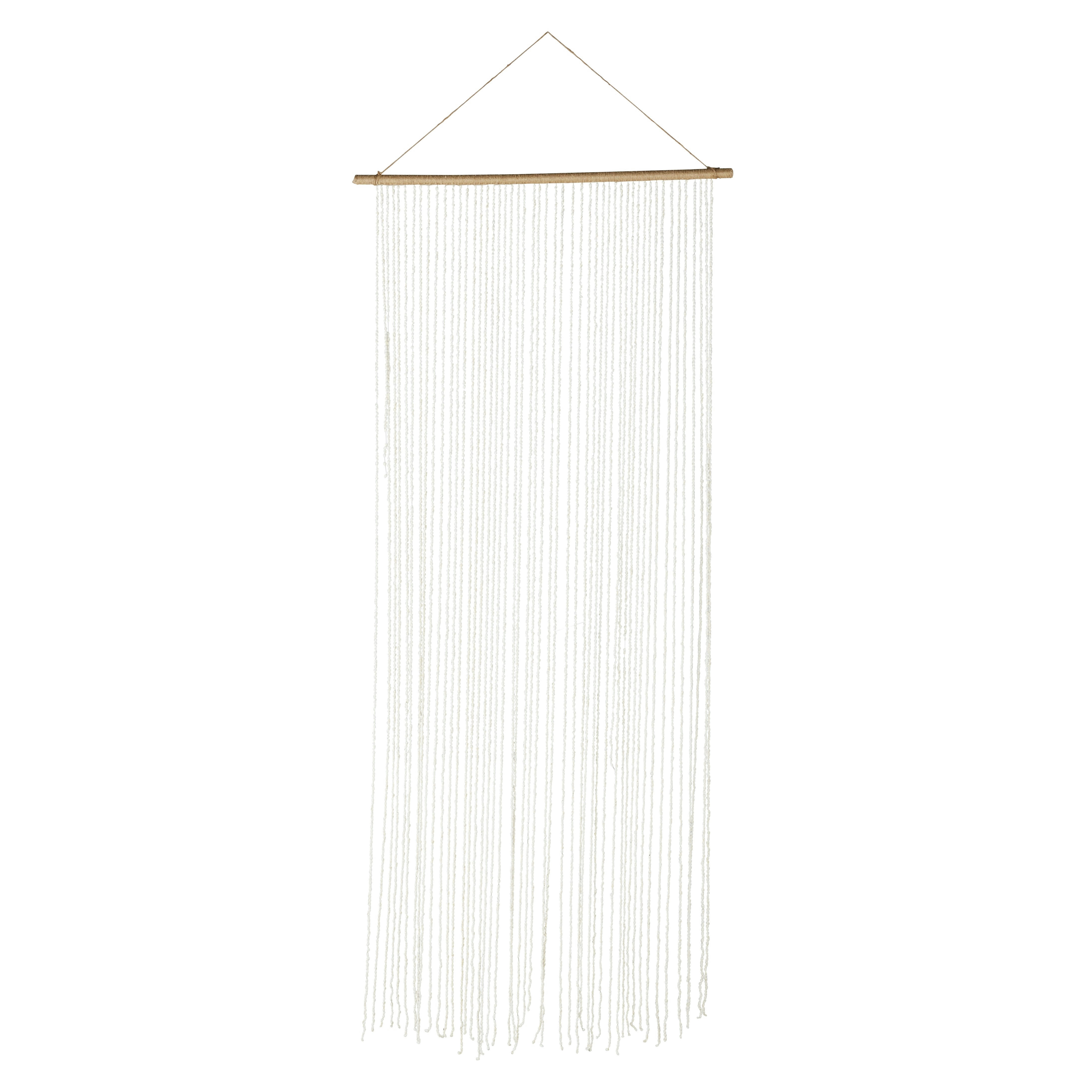 AMAEL - Rideau de porte en coquillages beiges et blancs 90x208