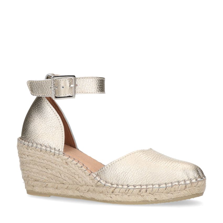 Manfield Gouden leren sleehakken