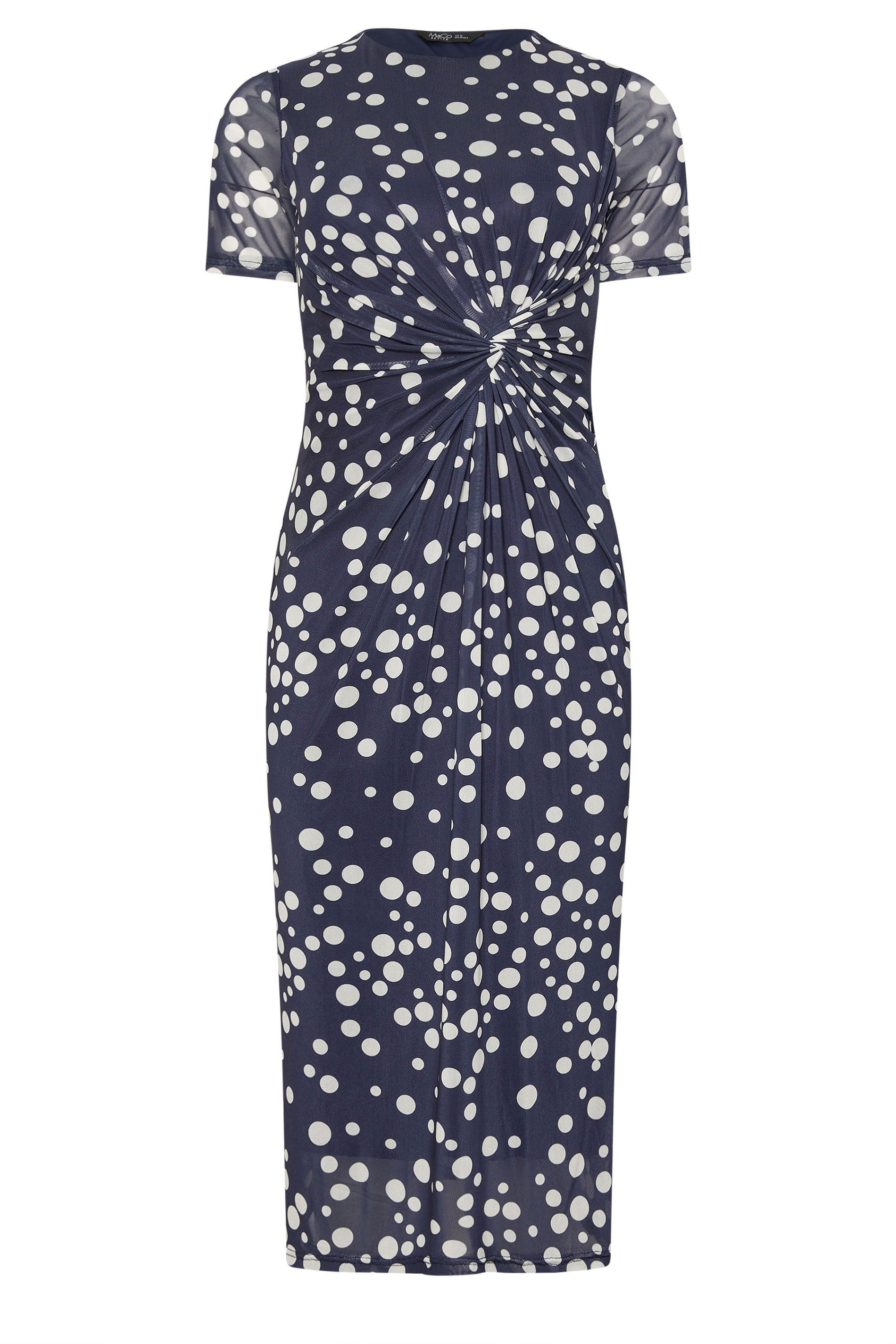 M&Co Petite Polka Dot Mesh Maxi Dress