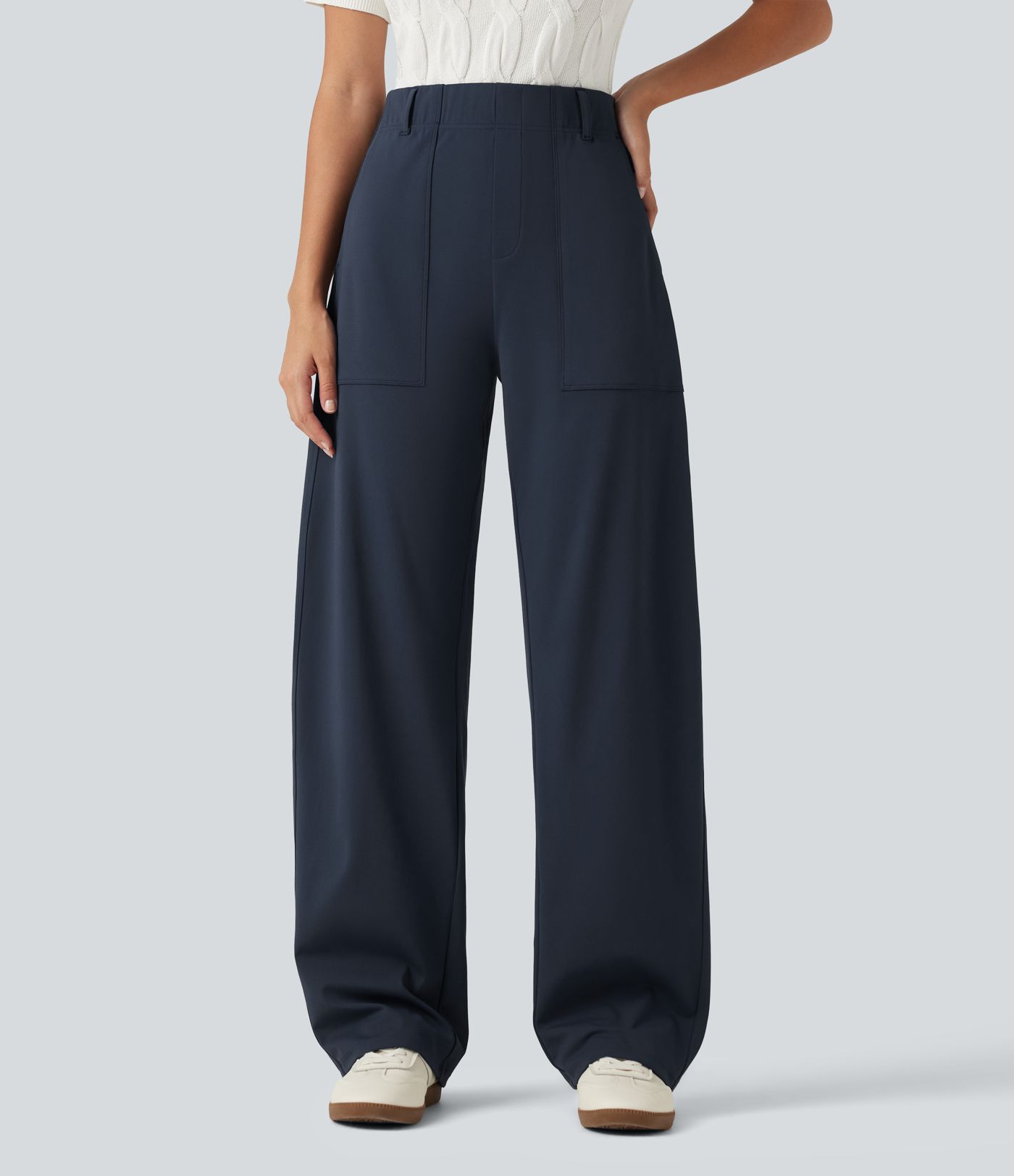 Pantalon DayStretch taille haute coupe barrel avec poches