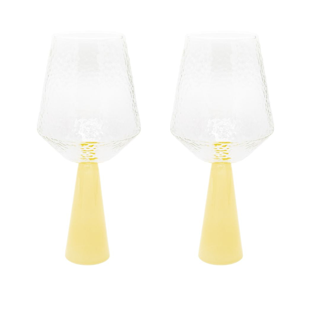 Brût Homeware wijnglas Claude - geel topaas - set van 2