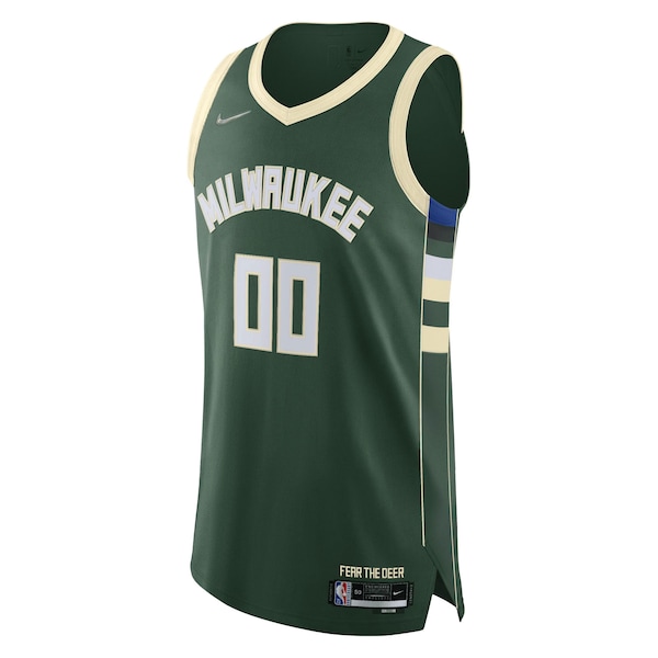 Milwaukee Bucks Nike 2021/22 Diamond Authentic Custom Jersey - Icon Edition - Hunter Green