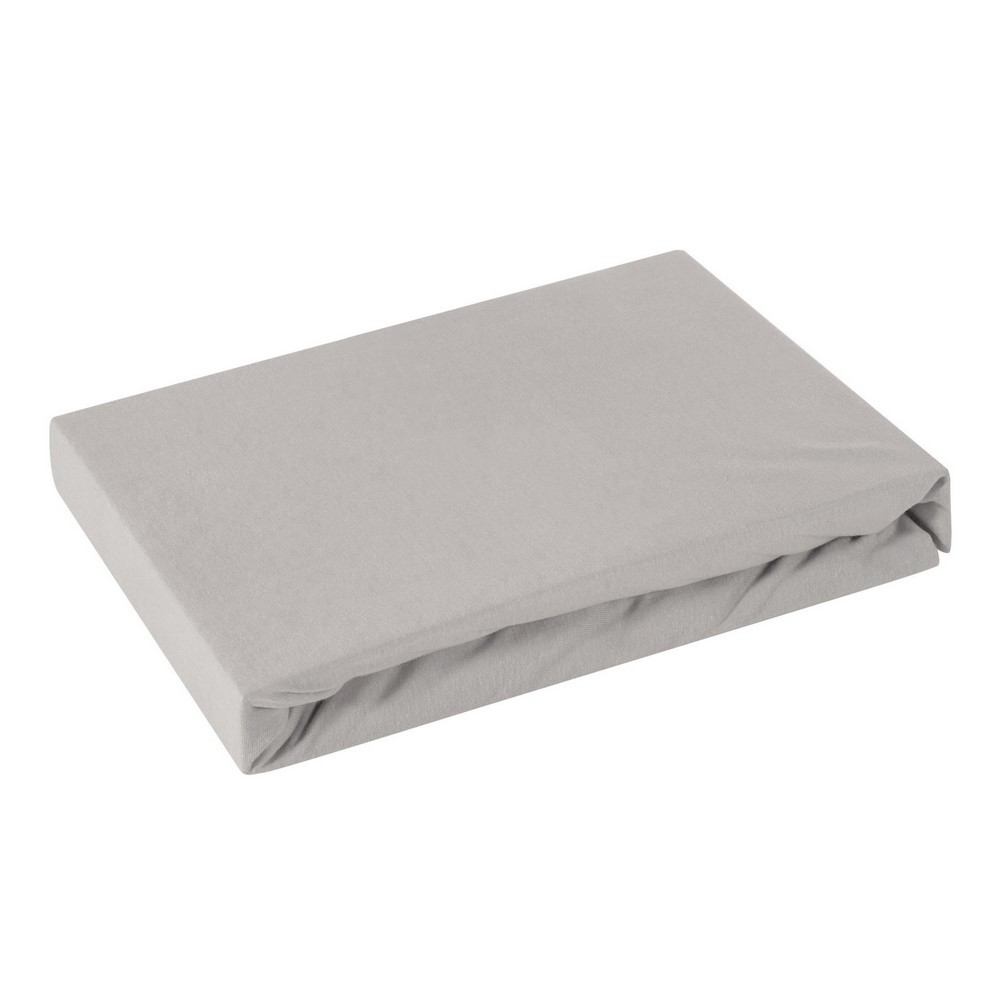 Prześcieradło jersey z gumką 140x200 srebrne 125 g/m2