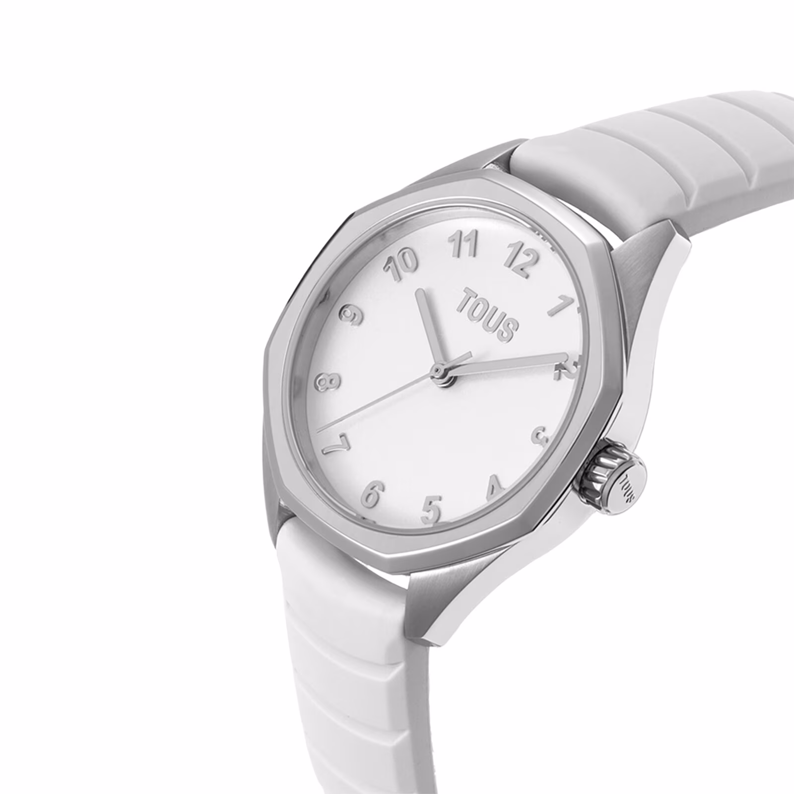 Reloj analógico con correa de caucho en color blanco TOUS Now KDT