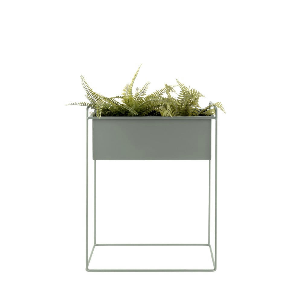 ESSENCE - 2 cache-pots rectangulaire en métal vert d'eau