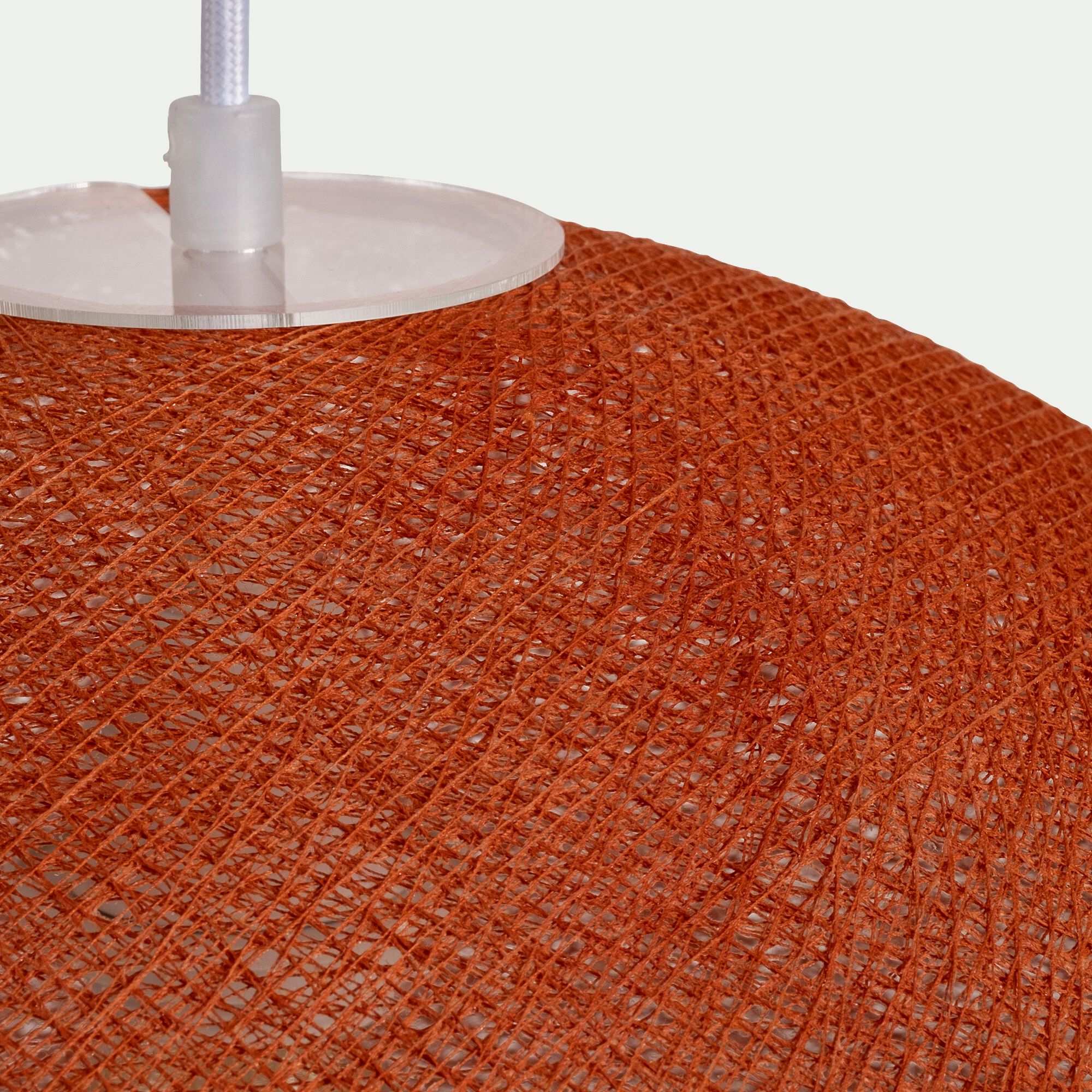 LUNA - Suspension électrifiée globe en tissu D38cm - cuivre tanné