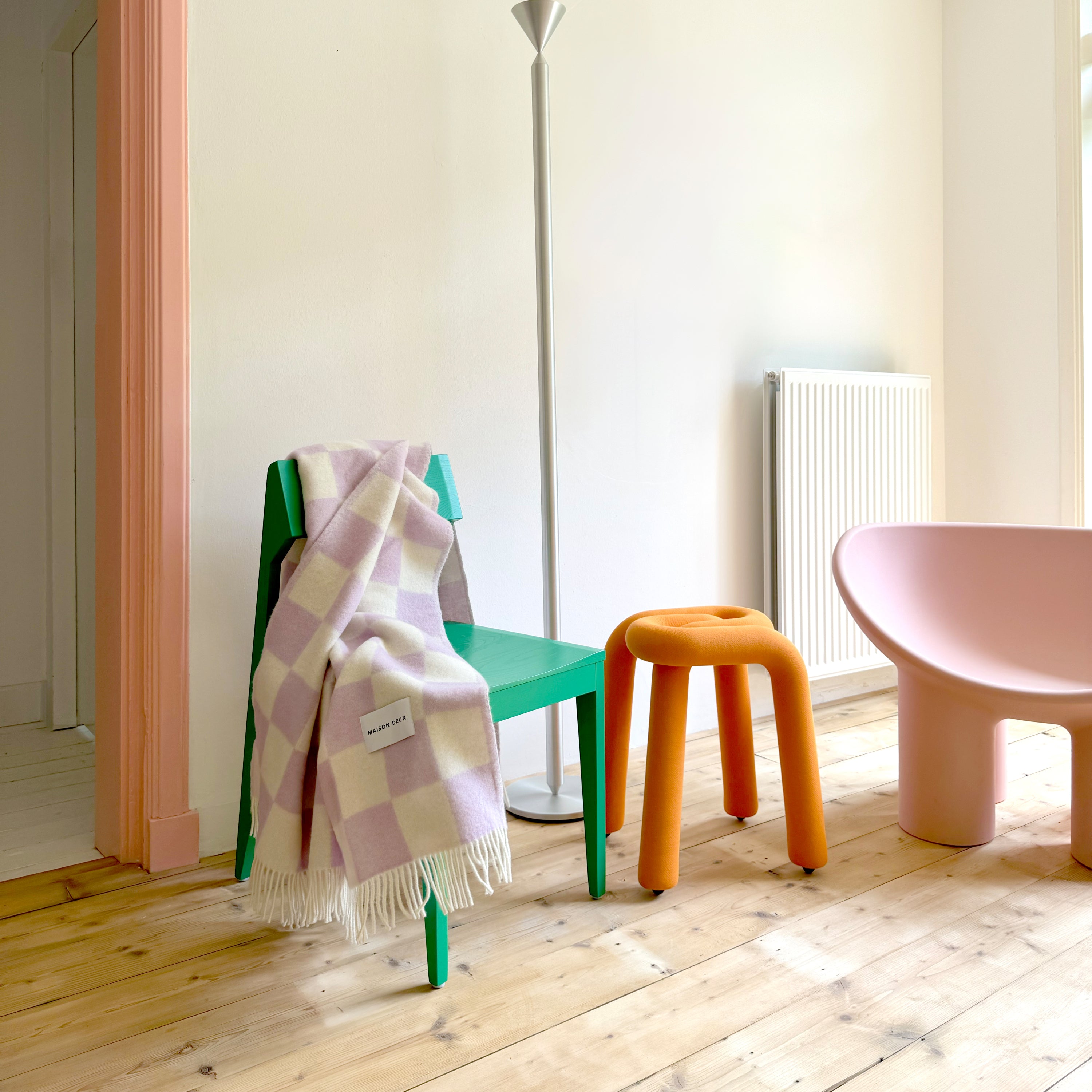 Maison Deux Checkerboard Plaid - Lila / Wit